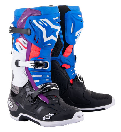 Bottes Alpinestars Tech 10 Supervented Bk Enamel Blue Pur. Wh 7(40.5)