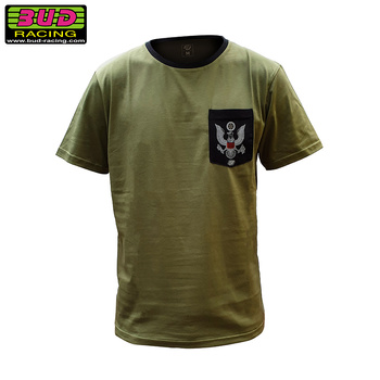 Tee shirt Bud Racing Patriot Pocket Olive Black XS