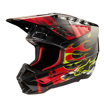 Kask Alpinestars S-M5 Rash Dark Gray Bright Red Glossy