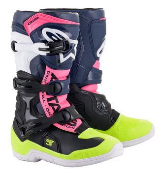 Bottes Enfants Alpinestars Tech 3S Black/Dark Blue/Pink Fluo 4 (37)