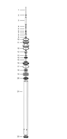 Adjustment rod 48.6/3.0 fourche Ohlins