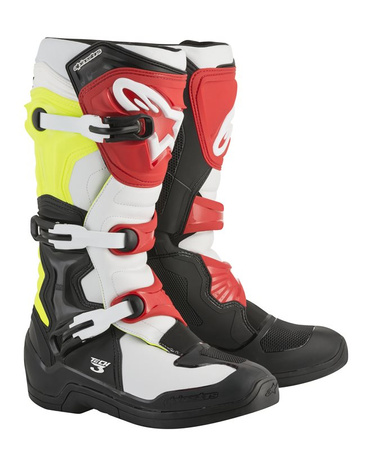 Bottes Alpinestars Tech 3 Black/White/Yellow/Red 7 (40.5)