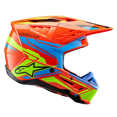 Casque Alpinestars S-M5 Action 2 Orange Fluo Cyan Yellow Fluo Glos M