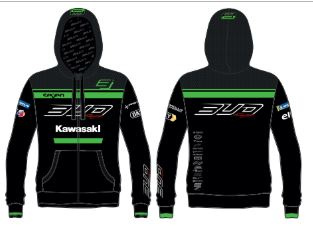 Sweat Zip Hodded Staff Bud racing 19 Green/ Black XXL