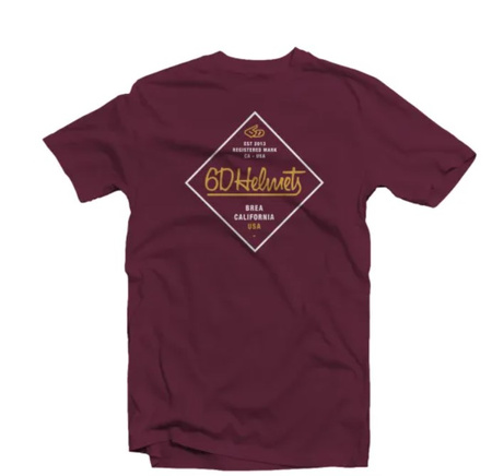 Tee Shirt 6D Helmet Registered Burgundy M