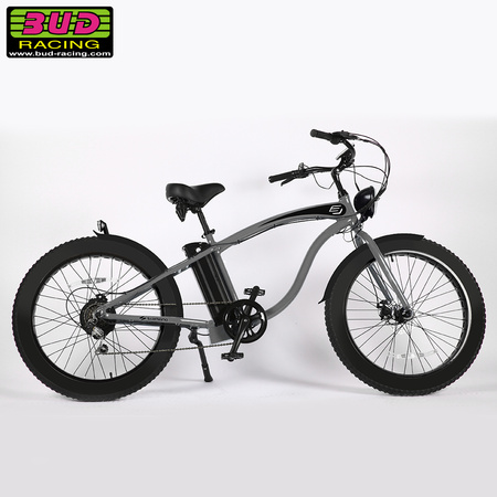 Rower elektryczny Beach cruiser Bud racing Old School Grey Black