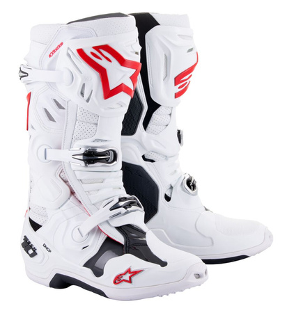 Bottes Alpinestars Tech 10 Supervented White Bright Red 10 (44.5)