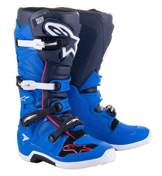 Bottes Alpinestars Tech 7 Alpine Blue Night Navy Bright Red 10 (44.5)