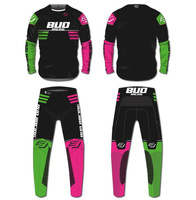 Bluza MX koszulka  Youth BUD Lazer Pink Fluo / Green Fluo / Black YL