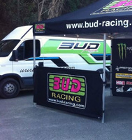 1/2 Coté de tente quick-up noir 3x1m (avec barres)