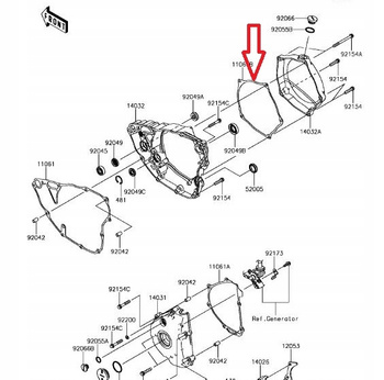 Kawasaki uszczelka pokrywy sprzęgła KXF 250 09-20