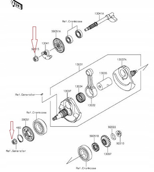 Kawasaki nakrętka magneto balansu KX KXF 12x1,25